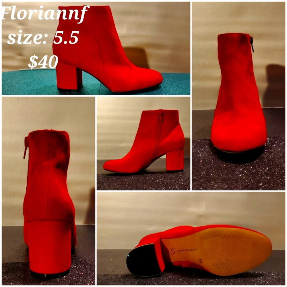 Floriannf womens size 5.5 red ankle boots